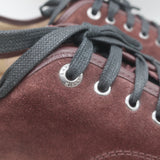 Lanvin Cap Toe Low Top Sneakers Burgundy Suede & Black Patent Leather Size 10