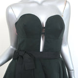 Oscar de la Renta Strapless Two-Tone Cocktail Dress Black/Pink Silk-Blend Size 6