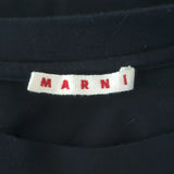 Marni Asymmetric Ruffled-Back Tee Black Cotton Jersey Size 44 Short Sleeve Top