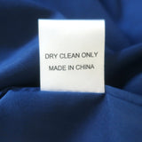 SEA Long Sleeve Tie-Neck Midi Dress Blue Flocked Cotton-Silk Size 2 NEW