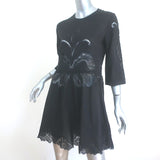 IRO Yante Broderie Anglaise Mini Dress Black Cotton Size 36 NEW