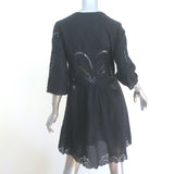 IRO Yante Broderie Anglaise Mini Dress Black Cotton Size 36 NEW