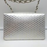 Judith Leiber Mini Evening Bag Silver & Gold Metallic Polka Dot Leather