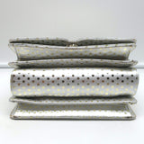 Judith Leiber Mini Evening Bag Silver & Gold Metallic Polka Dot Leather