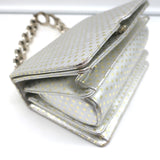 Judith Leiber Mini Evening Bag Silver & Gold Metallic Polka Dot Leather