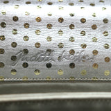 Judith Leiber Mini Evening Bag Silver & Gold Metallic Polka Dot Leather