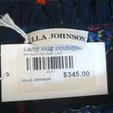 Ulla Johnson Camille Lace-Up Back Midi Dress Navy Floral Print Cotton Size 2 NEW