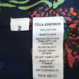 Ulla Johnson Camille Lace-Up Back Midi Dress Navy Floral Print Cotton Size 2 NEW