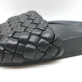 Loeffler Randall Sonnie Woven Slide Sandals Black Leather Size 8