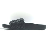 Loeffler Randall Sonnie Woven Slide Sandals Black Leather Size 8