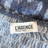 L'Agence Tiered Maxi Wrap Dress Blue Leopard Print Size 2