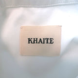 Authentic Khaite Brianne puff-sleeve button-down shirt in white poplin, pre-owned, size XS
