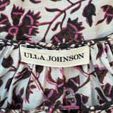 Ulla Johnson Puff Sleeve Top Arusi Fuchsia Printed Cotton-Silk Size 0