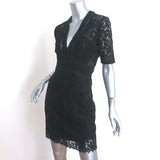 Veronica Beard Short Sleeve Mini Dress Sage Black Seamed Lace Size 2