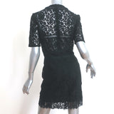 Veronica Beard Short Sleeve Mini Dress Sage Black Seamed Lace Size 2
