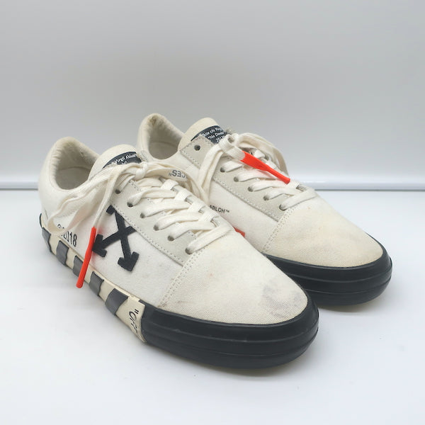 Off White c o Virgil Abloh Vulcanized Low Top Sneakers White Canvas Si Celebrity Owned