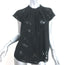 L'Agence Floral Burnout Blouse Black Silk Size Extra Small Short Sleeve Top