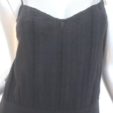 FRAME Le Lace Mini Tank Dress Black Embroidered Cotton Size Small NEW