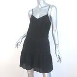 FRAME Le Lace Mini Tank Dress Black Embroidered Cotton Size Small NEW