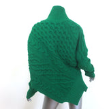 Authentic pre-owned Sacai asymmetric open-side turtleneck sweater in rich green cable-knit wool