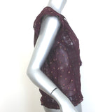 Ulla Johnson Magdalena Top Bordeaux Floral-Embroidered Georgette Size 4 NEW