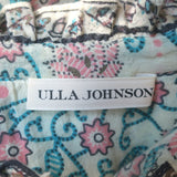 Ulla Johnson Tie-Neck Sleeveless Midi Dress Cream Floral Print Cotton Size 2 NEW