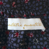 Natalie Martin Mesa Bell Sleeve Tiered Dress Purple Floral Print Silk Size Small