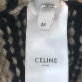 Celine mariniere boat-neck sweater in taupe and navy wool, authentic pre-owned luxury knit, gently worn, size M