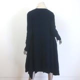 Alexander McQueen bicolor draped cardigan, navy and cream yak-wool blend, authentic pre-owned luxury, size XS