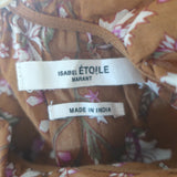 Isabel Marant Etoile Maiwenn Tiered Mini Dress Ochre Floral Print Cotton Size 34