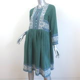 SEA Sabine Popover Dress Green Floral Print Silk Size 0 NEW