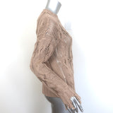 SABLYN Mitzy distressed cable-knit sweater in beige cotton-silk-cashmere, gently pre-owned, authentic luxury knit
