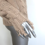 SABLYN Mitzy distressed cable-knit sweater, beige cotton-silk-cashmere, pre-owned gently worn authentic luxury