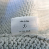 Sablyn Julie collared cropped sweater in light gray cotton-silk-cashmere, authentic pre-owned luxury, size Small.