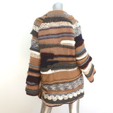 Stella McCartney Patchwork Boucle Sweater Brown/Multi Wool-Blend Size 40