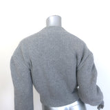 Alexander McQueen Cropped Scoop Neck Cardigan Gray Wool-Cashmere Size Medium