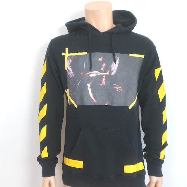 Off White c o Virgil Abloh Caravaggio Hoodie Sweatshirt Black Size Sma Celebrity Owned