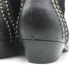 ANINE BING Charlie Silver-Studded Ankle Boots Black Leather & Suede Size 37