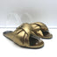 Balenciaga Drapy Knotted Slide Sandals Gold Metallic Leather Size 38.5