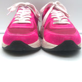 Golden Goose Running Sole glitter-heel sneakers in fuchsia suede, authentic pre-owned with light wear