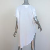 THE GREAT High-Low Tee White Distressed Cotton Size 2 Short Sleeve Top