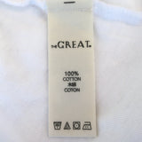 THE GREAT High-Low Tee White Distressed Cotton Size 2 Short Sleeve Top
