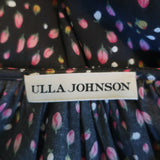 Ulla Johnson Tiered Mini Dress Floral Print Ruffled Satin Size 6 Long Sleeve