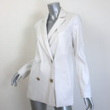 Jenni Kayne Keaton Blazer White Stretch Linen Size 2 Double Breasted Jacket