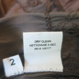 Ulla Johnson Shaina Embroidered Midi Dress Dark Brown Plisse Satin Size 2