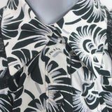 Prada Shirtdress White/Black Lace-Trim Printed Cotton Size 40 Long Sleeve Dress