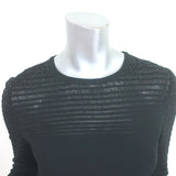 St. John Crystal-Embellished Long Sleeve Top Black Degrade Knit Size Small NEW