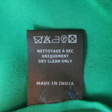 Isabel Marant Lamia Ruffle Neck Shirt Green Silk Size 34 Long Sleeve Blouse