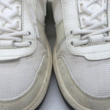 Chanel 22P High Top Sneakers White Mesh & Ecru Suede Size 38