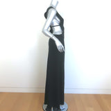 Cult Gaia Alondra Gown Black Crepe Size Extra Small Sleeveless Maxi Dress NEW